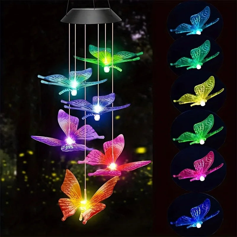 Luzes de borboleta com energia solar