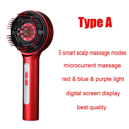 Escova massageadora para crescimento capilar