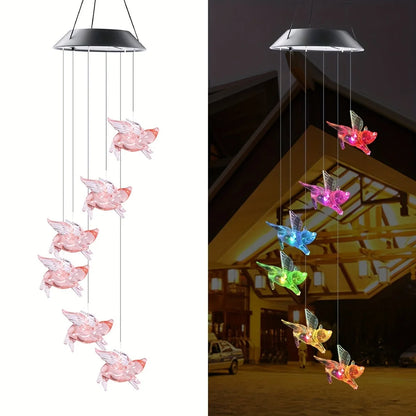 Luzes de borboleta com energia solar