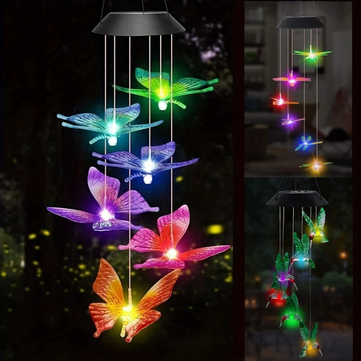 Luzes de borboleta com energia solar