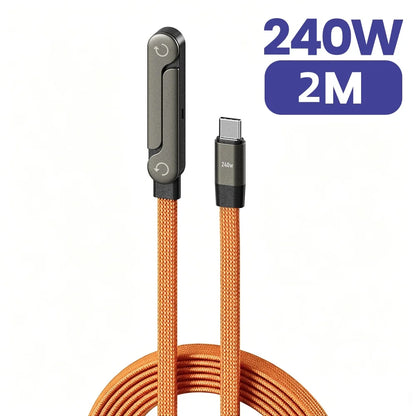 Cabo carregador de 90° com suporte para celular
