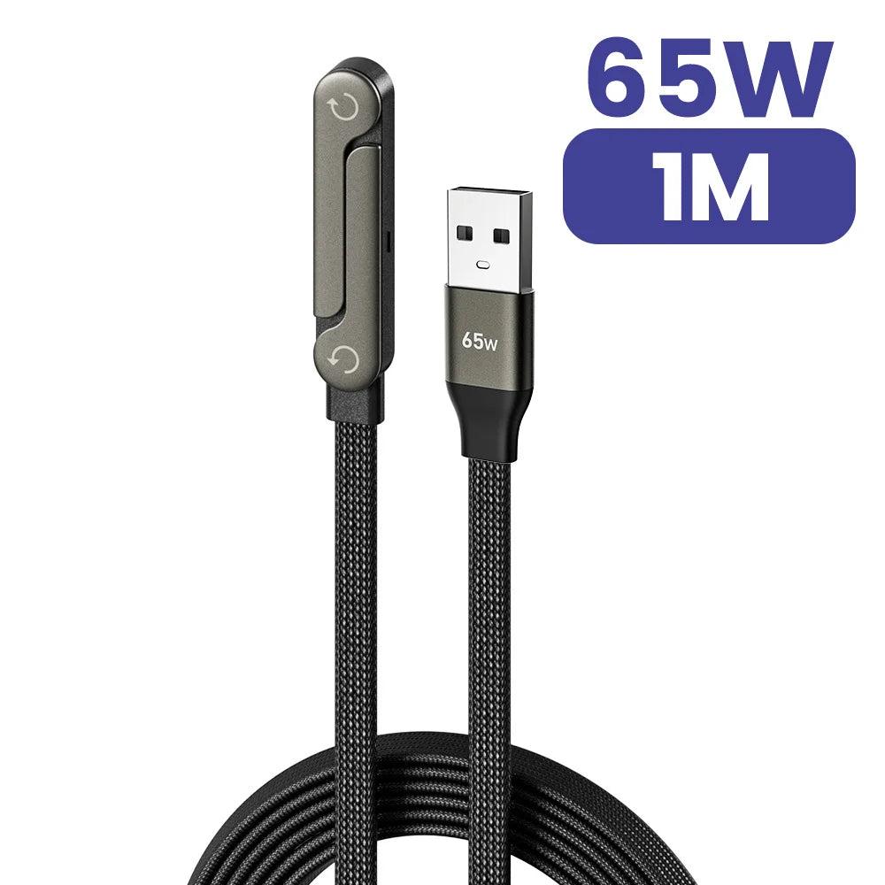 Cabo carregador de 90° com suporte para celular