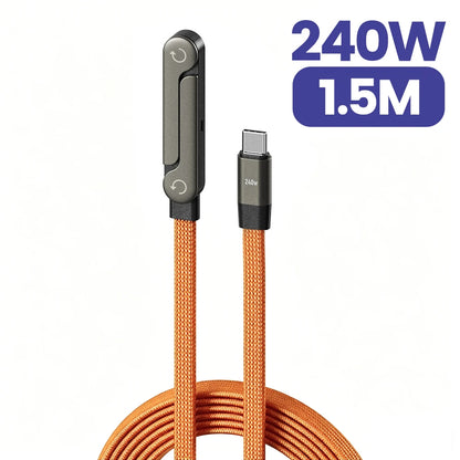 Cabo carregador de 90° com suporte para celular