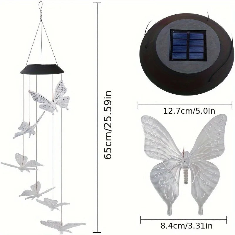 Luzes de borboleta com energia solar