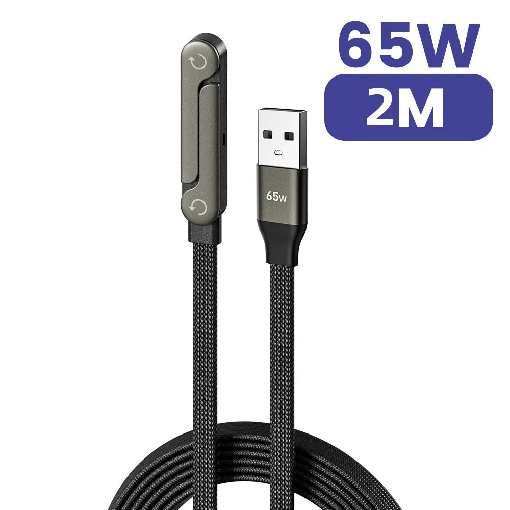 Cabo carregador de 90° com suporte para celular