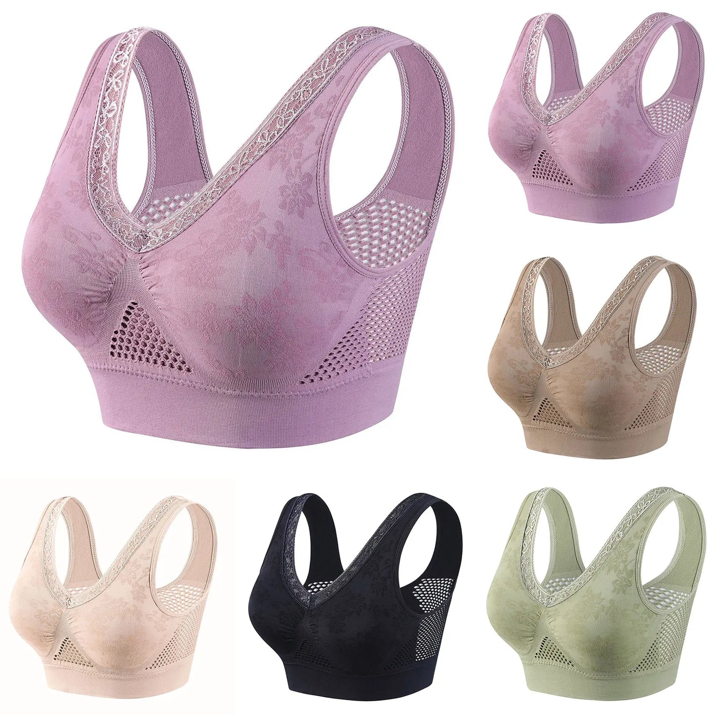 Soutien-gorge en dentelle sans couture grand maintien