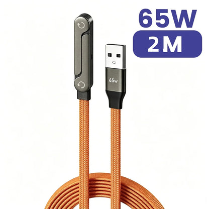 Cabo carregador de 90° com suporte para celular