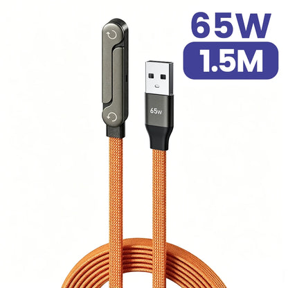 Cabo carregador de 90° com suporte para celular