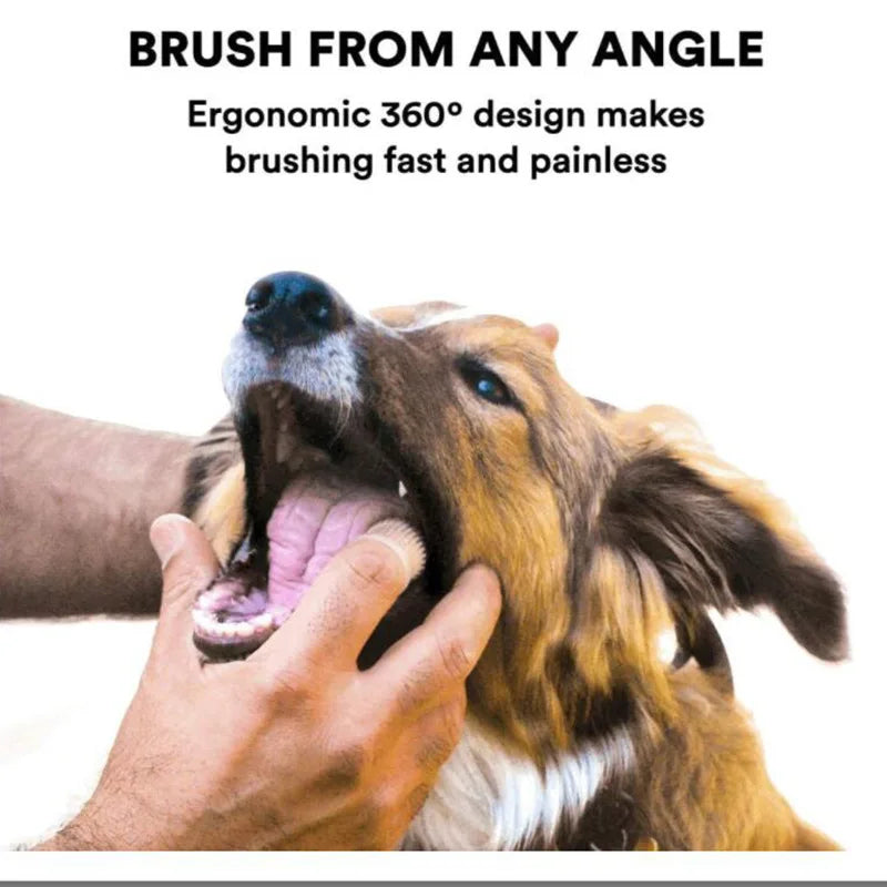 360° Silicone Pet Finger Toothbrush for Dogs and Cats